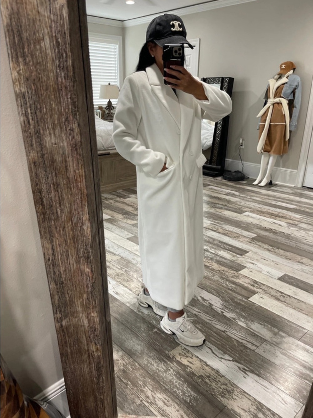 Long white trench